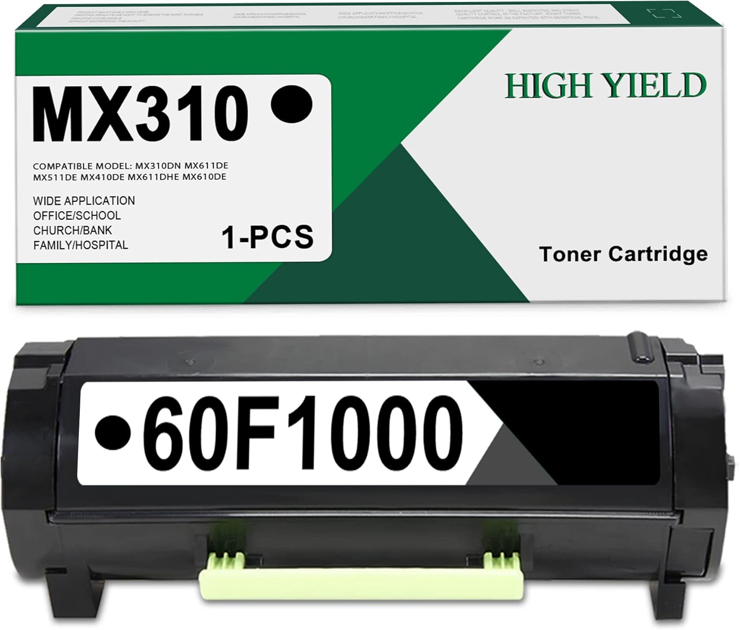 1 Pack 601 60F1000 Return Program Toner Cartridge Black