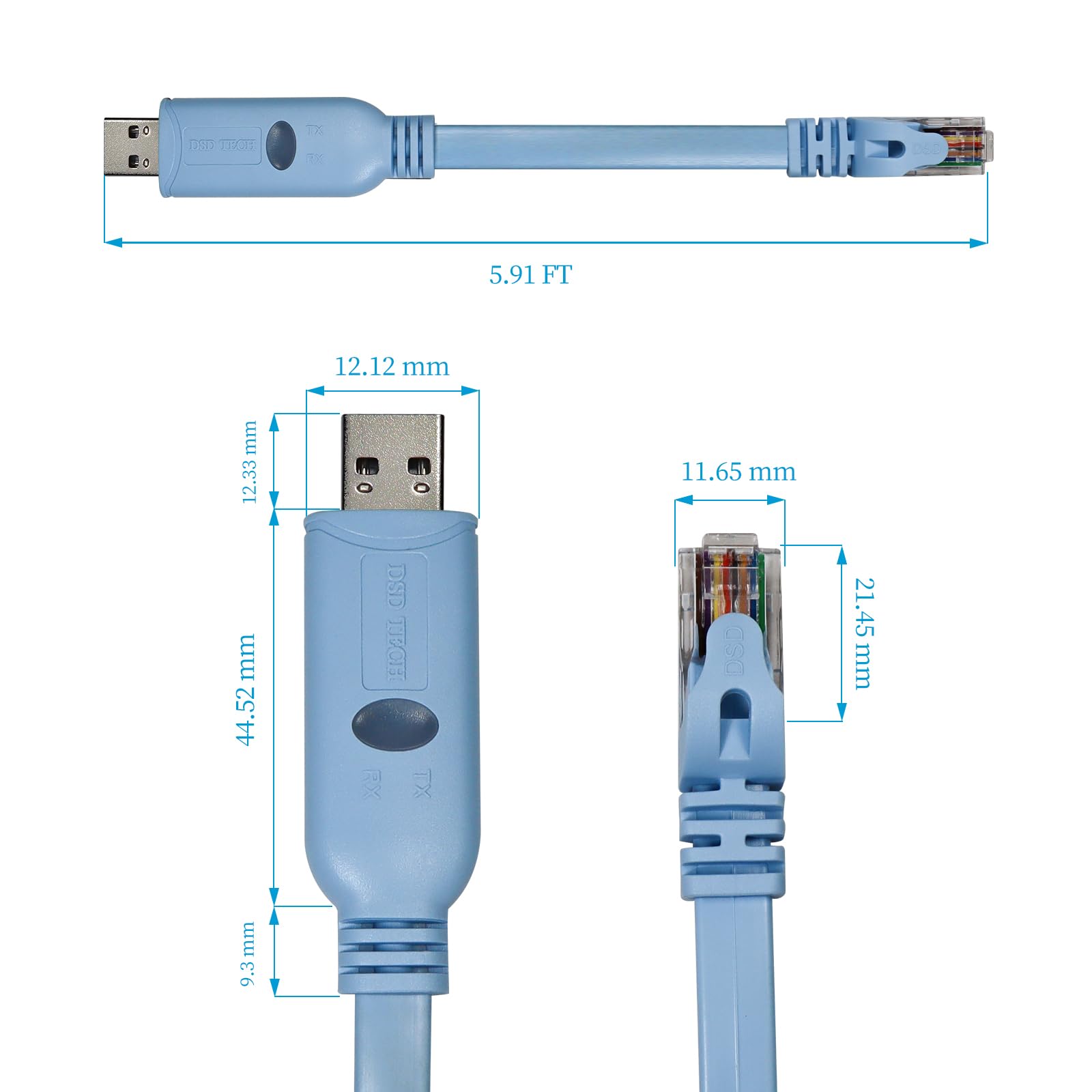 DSD TECH SH-RJ12A USB Vers RJ12 6P4C RS232 Série Avec Puce FTDI Câble