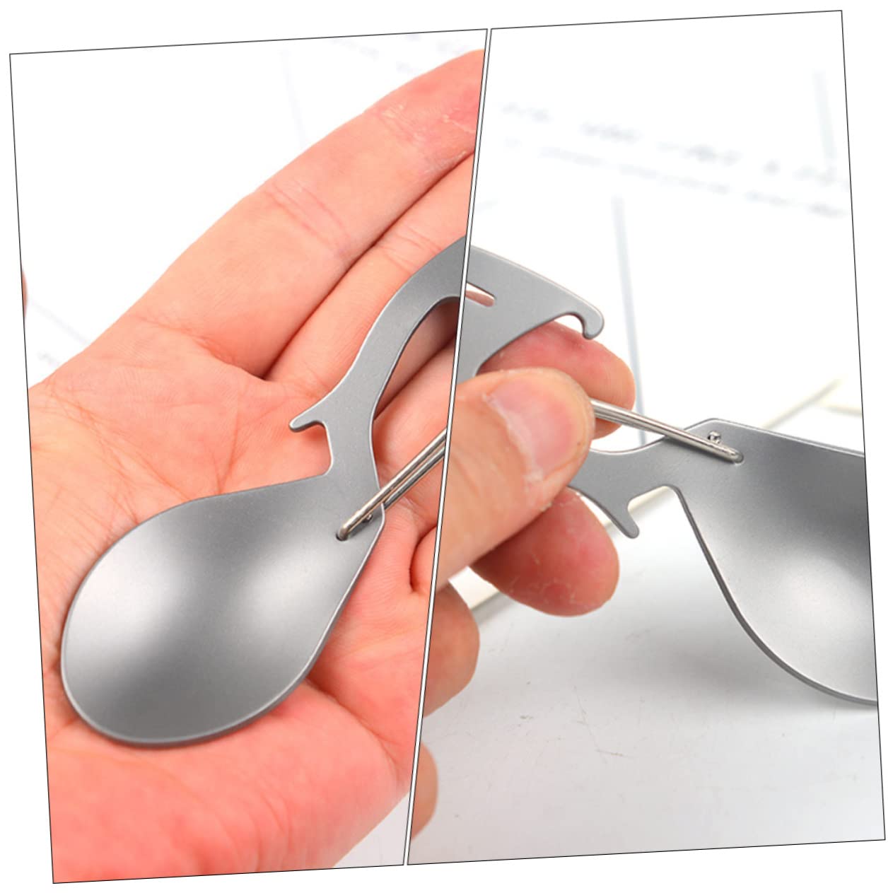 UPKOCH 5 Pezzi Stunzioni Multifunzionali Di Titanio Pieghevole Zaino in Spalla Piccolo Portatile Forchetta in Titanio Utensile Viaggio Forchetta Da Campo Utensili Posate