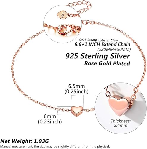 Miniatura 6 de Silvora Tobillera de plata de ley para mujereshombres minimalista duradera cadena de eslabones cubanosFigaro tobilleras para fiesta en la playa se