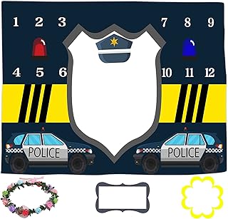 LYLYCTY Baby Monthly Milestone Blanket, Month Blanket for Newborn Baby Shower, Police Theme Baby Photography Background for Baby 60x40 inches BTQQLY165
