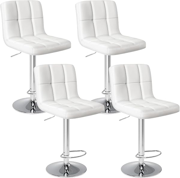 DUMOS Set of 4 White Barstools 24 inch
