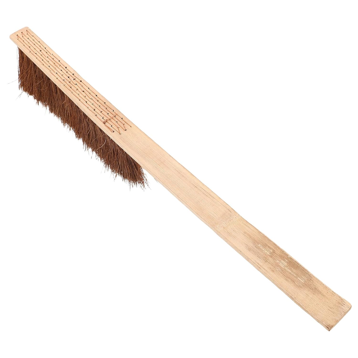 Horse Grooming Brush for Deep Cleaning, 6-row Brown Bristle Horse Hair Shedding Brush 22cm Bristle Length and 3cm Handle, Suitable for Body, Legs, Face, and Stable Use