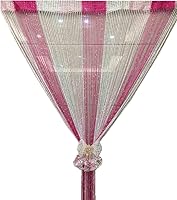 Vista 17 de Cortina decorativa separadora de ambientes, diseño de cadenas con flecos de cristal, 78.7 x 39.3 pulgadas, de Eve Split