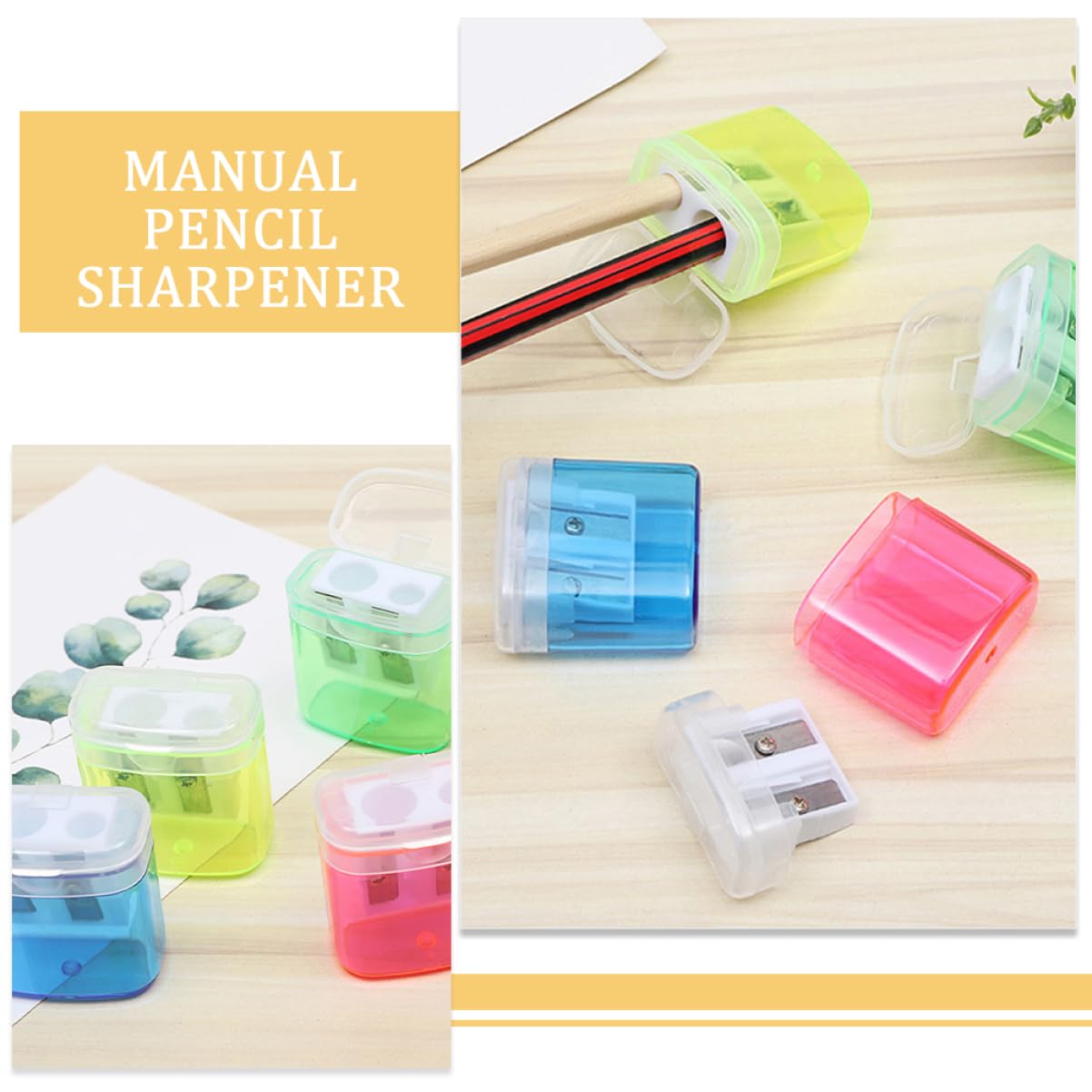 STOBOK 48 Pièces Taille-crayons Portables Légers Fournitures de Bureau Écolier pour Étudiants et Garçon et Filles