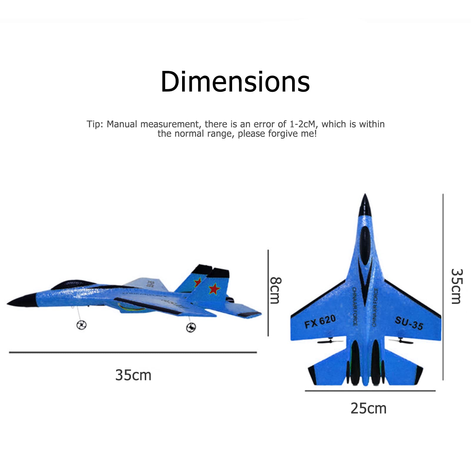 SU-35 samolot RC 2,4 GHz – zdalnie sterowany samolot RTF z pilotem zdalnego sterowania – łatwy do latania dla początkujących, dorosłych i dzieci