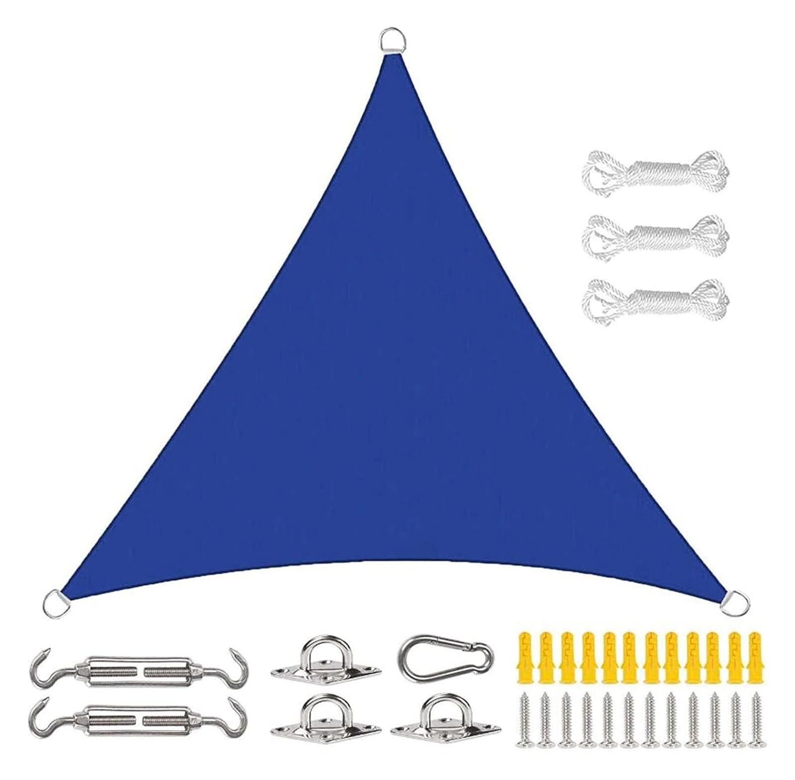 Awning Waterproof 5X5X5M Triangle Equilateral Balcony Awning 98% UV Protection Sun Protection Awning Tear-Resistant Weatherproof with D-Ring and Cord for Patio Garden Sun Shade s