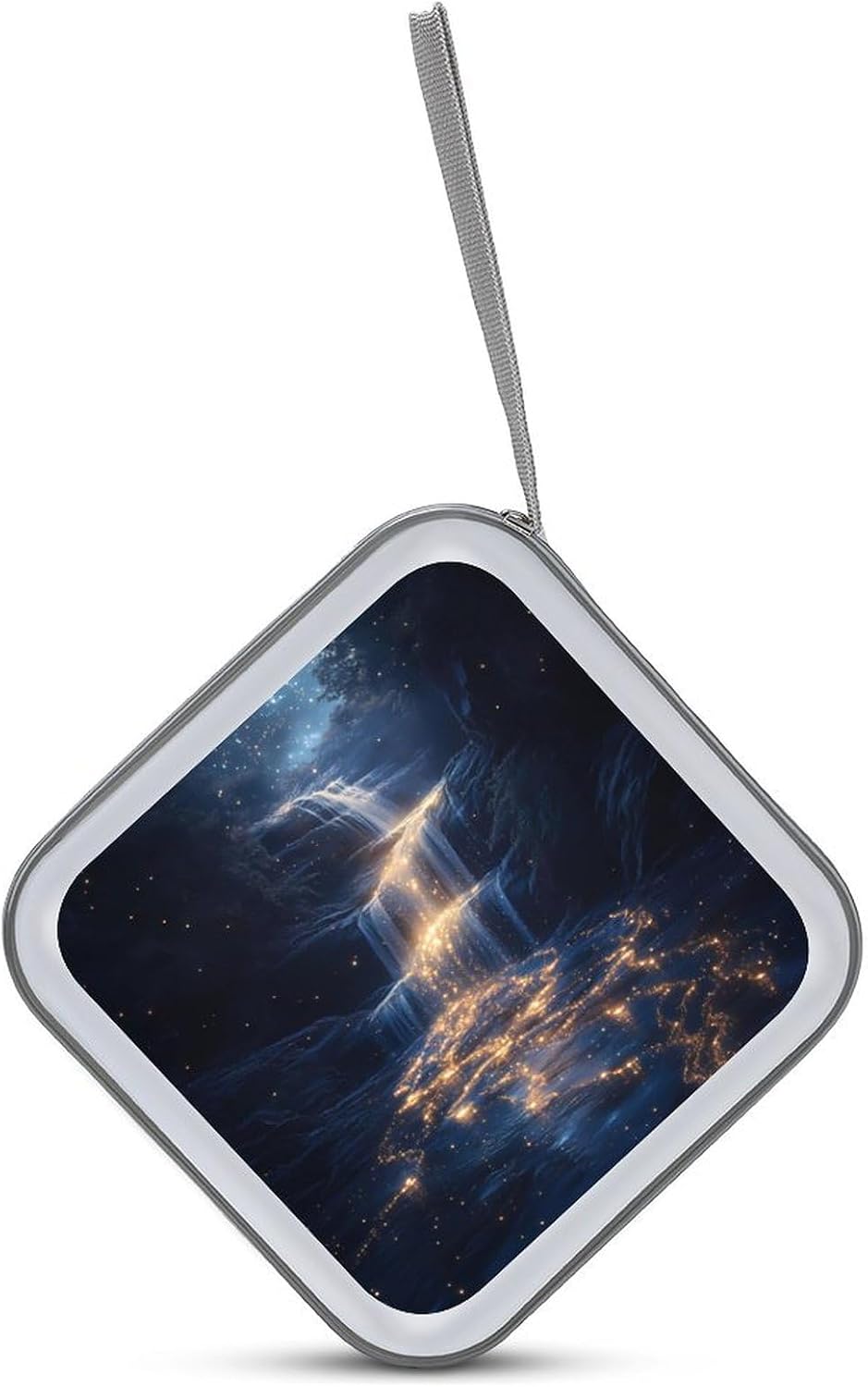 Glowing River Galaxy CD Case Portable DVD Storage Box CD Wallet Holder Binder Organizer for Car Home