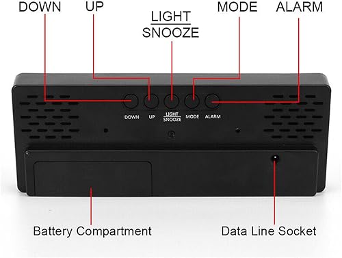 Miniatura 6 de Reloj despertador con pantalla LED, espejo digital, reloj despertador con batería enchufable, reloj de doble propósito, modo nocturno, reloj