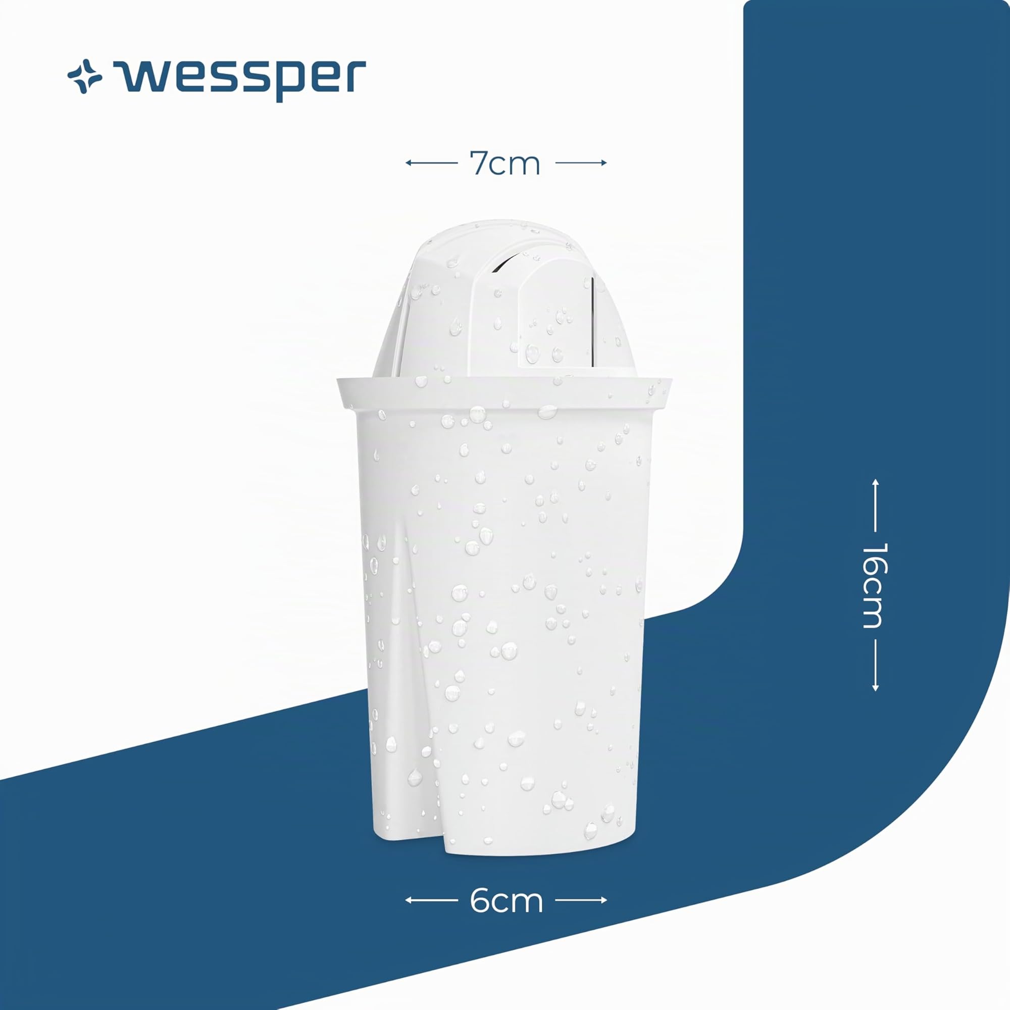 Wessper Cartucce filtranti Aqua Classic per caraffa filtrante Dafi, Brita, Laica Anna BWT, Zelmer, Pearl Co, Filtri a carbone attivo per caraffe, 10 pezzi