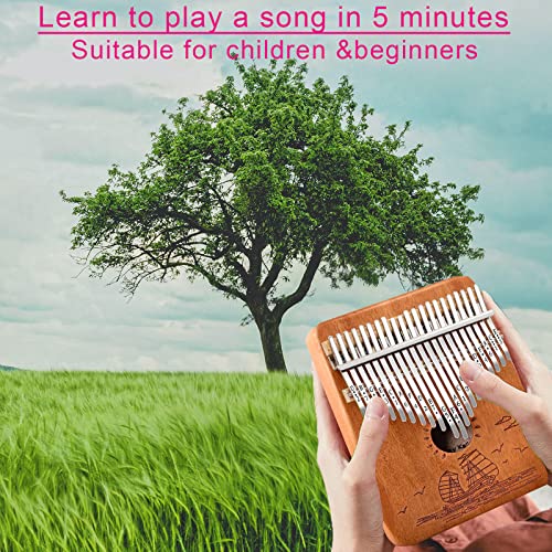 Kalimba 21 Keys, Calimba, Finger Piano Kalimba 21 Keys With Tuning Hammer And Instructions, Sail Away Thumb Piano For Adults And Beginners (Brown) #TOP1