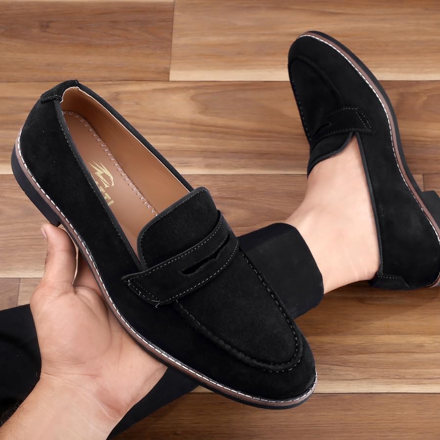 Image of WUGATTI Men's Suede Slip-On Comfortable & Office Wear Loafers