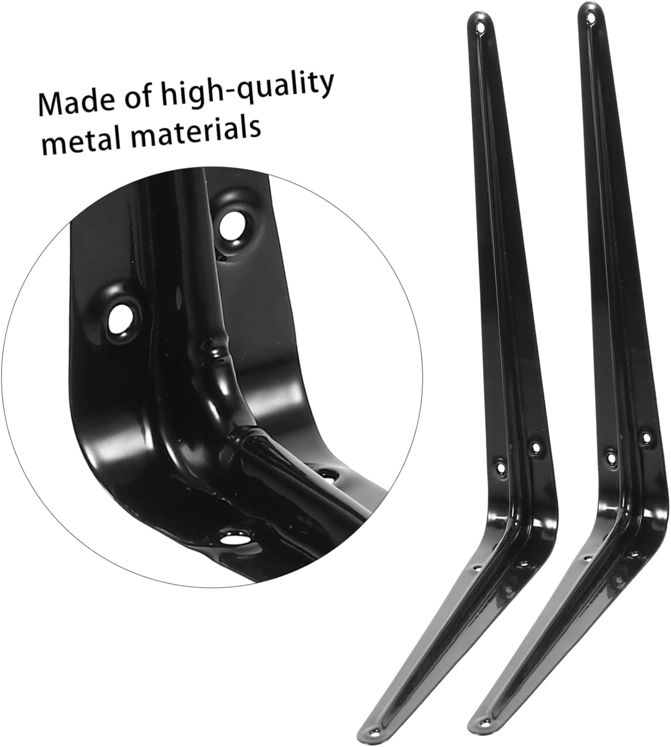 DOITOOL 10pcs Pre-drilled Shape Support Brackets for Shelves Heavy-Duty Corner Brace Brackets for Bookshelves Tables and DIY Projects