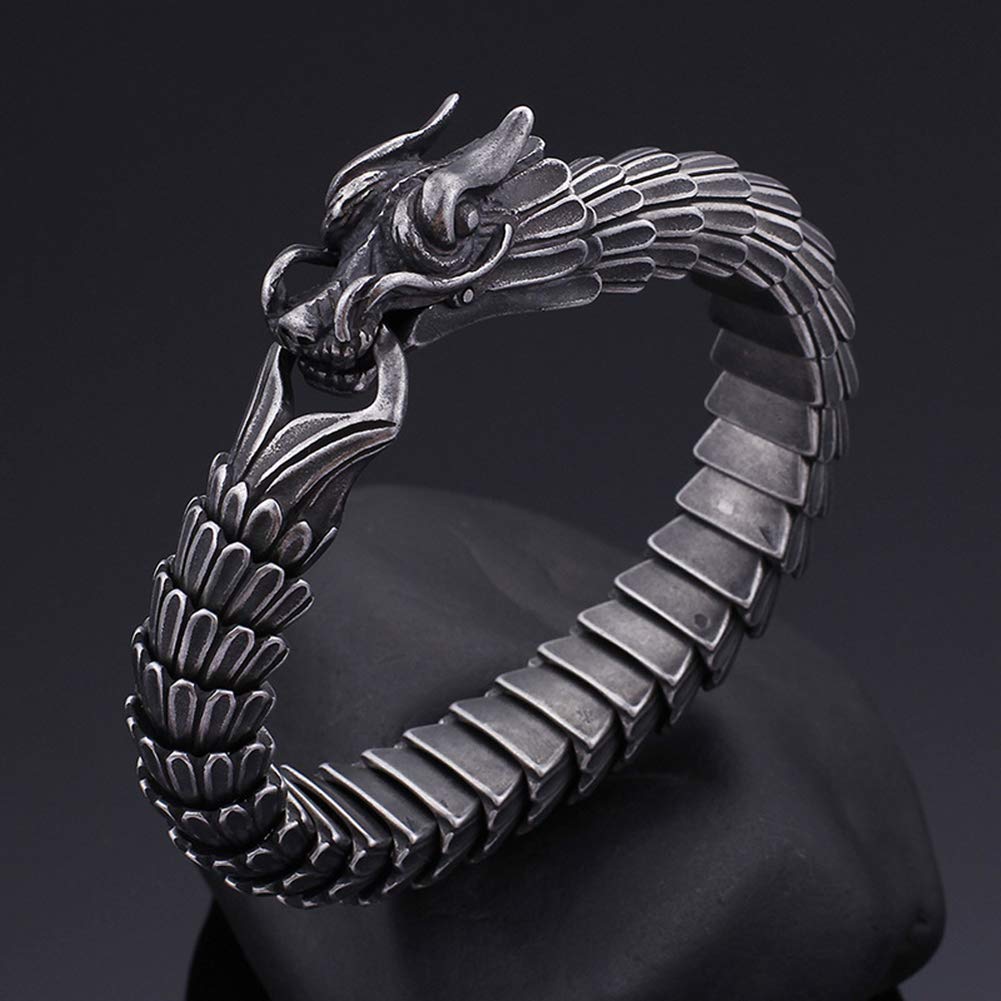Titan Stahl Armband, Handgelenk poliert Panzerkette Kettenarmband Schmuck Herren Exquisiter Accessoire, Black