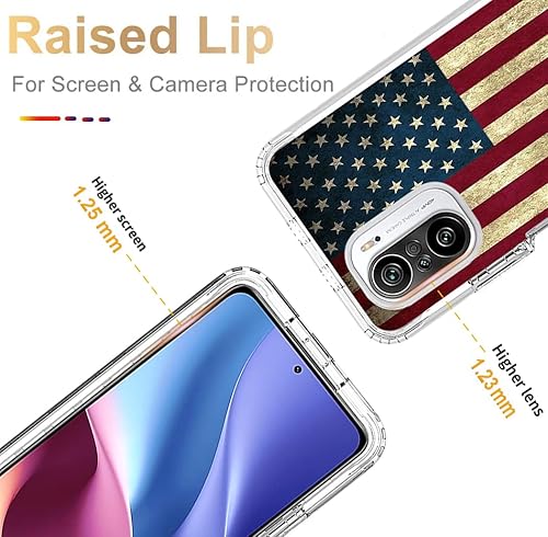 Miniatura 2 de Funda protectora para teléfono Poco F3 5G/Mi 11X 5G/Redmi K40 5G/Redmi K40 Pro con protector de pantalla de vidrio templado, lindo patrón de bandera
