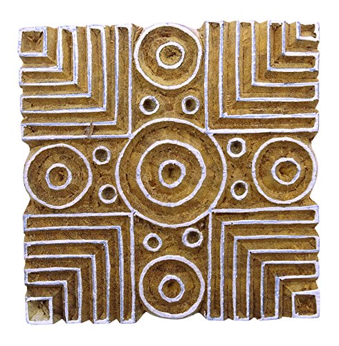 Decorative Hand Carved Wooden Stamp Indian Brown Textile Stamps Printing Block