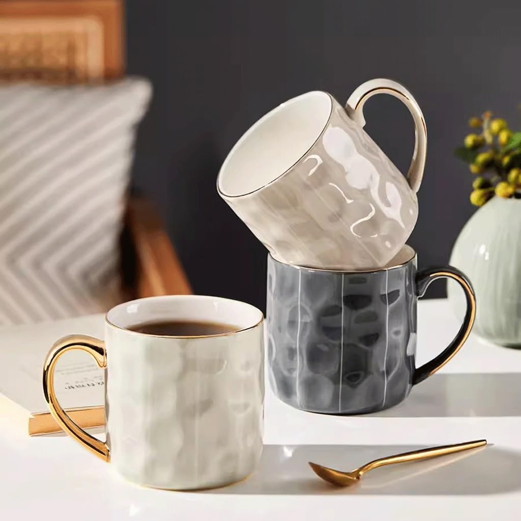 Tazza di Vetro, Tazza da tè, Tazza da caffè in Vetro, Tazza di Ceramica Tazza per Acqua per Coppie in casa Tazza da caffè per Ufficio per Ragazze Tazza da Bere per Ragazzi (A)