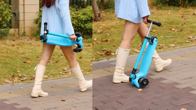 Patinete Plegable De 3 Ruedas Con Luces LED Para Niños De 3 A 12 Años – Altura Ajustable De 75 A 83 Cm, Carga Máxima 50 Kg
