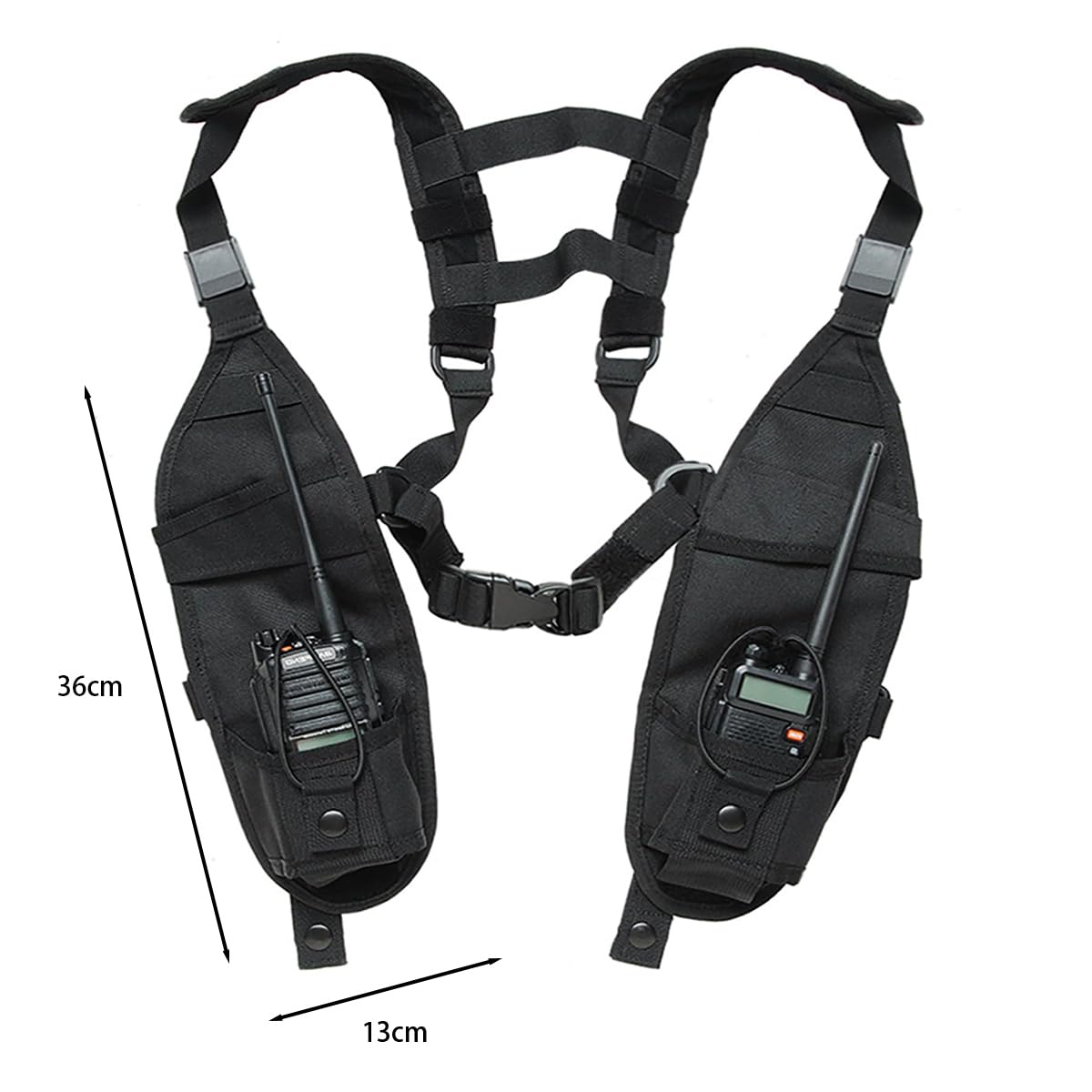 Ubric Universal Double Radio Chest Harness Covert Holster für Feuerwehrmann Sicherheit Baustellen
