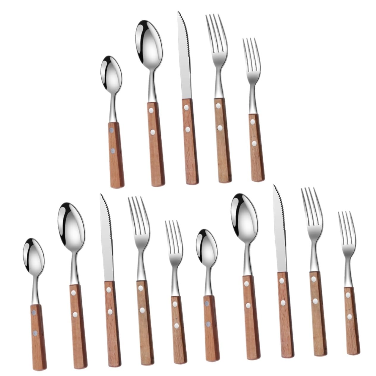 3juegos Cubiertos De Acero Inoxidable Mango De Set Portátil Para Buffet y Fiestas Incluye Cuchillo Cuchara y Tenedor