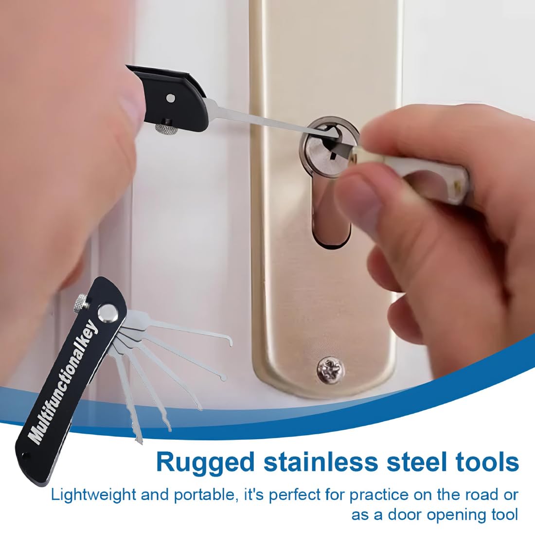 Kit Grimaldelli Professionali Per Lockpicking - Chiave Universale, Per Allenamento, Estrazione Chiavi - Foto 3