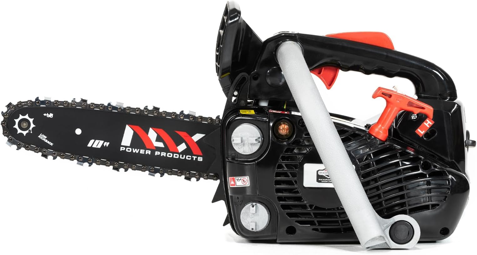 POWER PRODUCTS NAX 100C chainsaw with 0.75 kW combustion engine of 25.4 cm3 licensed by Briggs & Stratton 10" guide and Low Kickback system black NAX100C