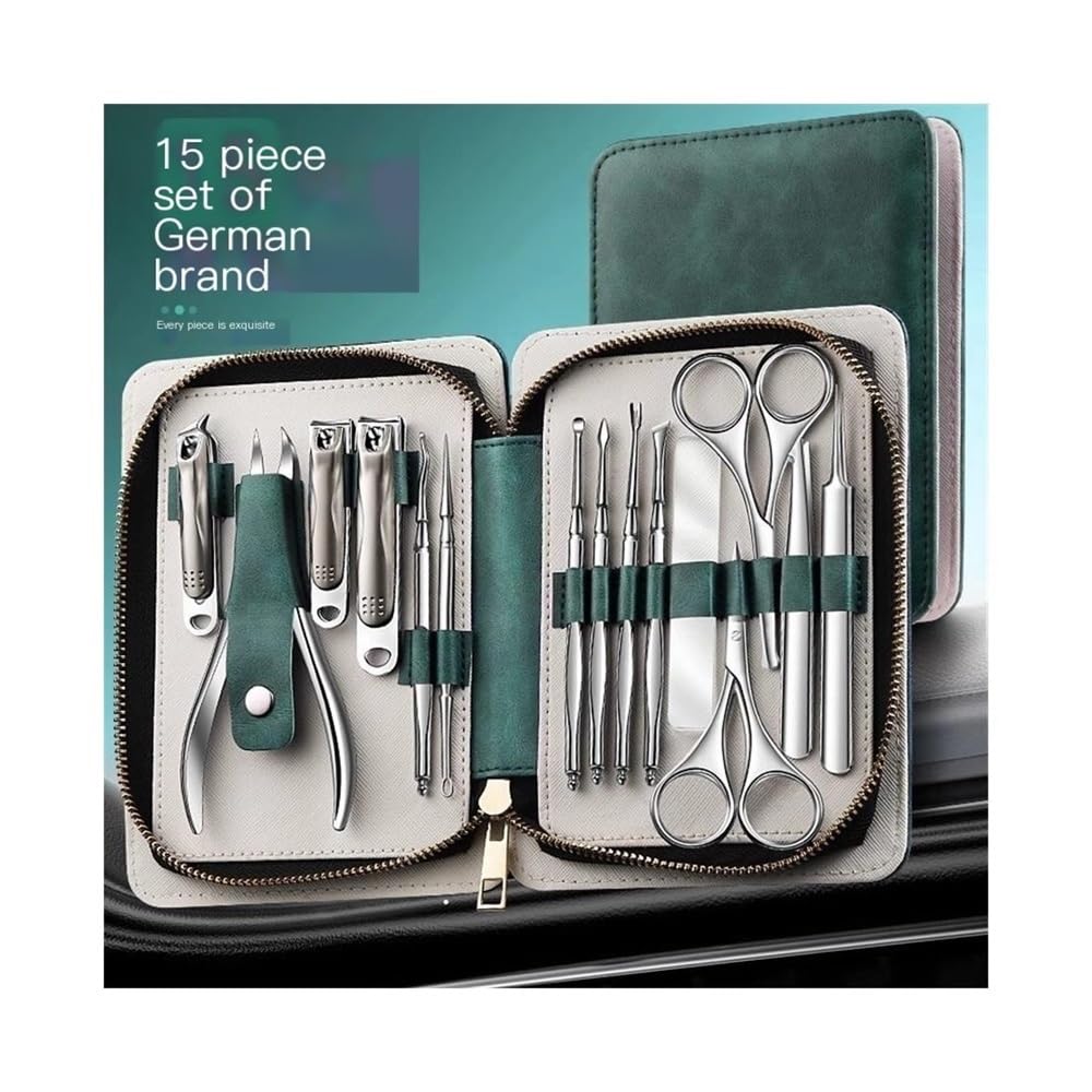 Zestaw do obcinania paznokci Nail clipper set for home nail clipper groove for men and women manicure tool import pliers nożyczki do paznokci dla mężczyzn i kobiet(Green)