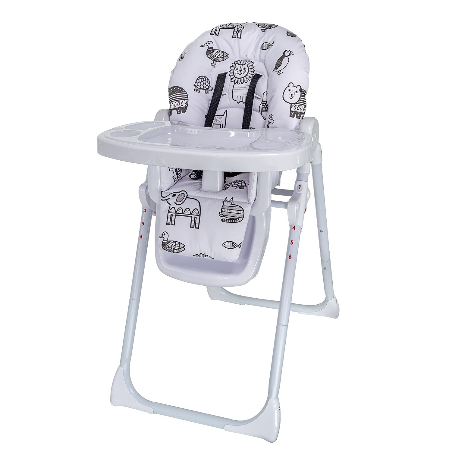 Multi Position Baby High Chair With Animal Design Padded Seat - Main Image