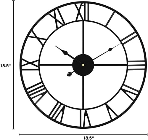 Miniatura 8 de 1st owned Reloj de pared grande silencioso sin tictac, con números romanos, vintage, funciona con pilas (24 pulgadas, 18 pulgadas, 16 pulgadas),