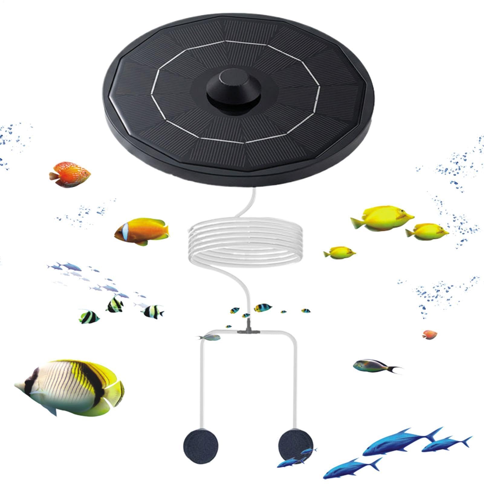 Aireador Solar Impermeable De Alta Eficiencia Portátil 6 Voltios | Bomba de oxígeno de piedra de aire para bandeja de pescado adecuada para jardín, acuario, piscina, patio, hidroponía