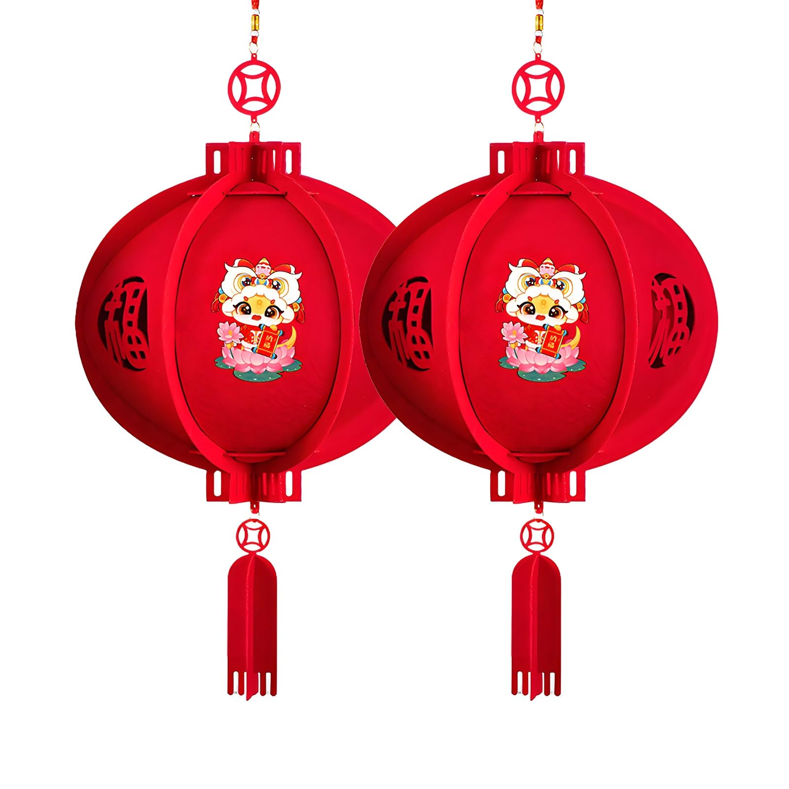 SBZIOJHDR Chinese-style lanterns, Exquisite Red Lantern, Durable Chinese Lanterns Round, Snake Year(F)