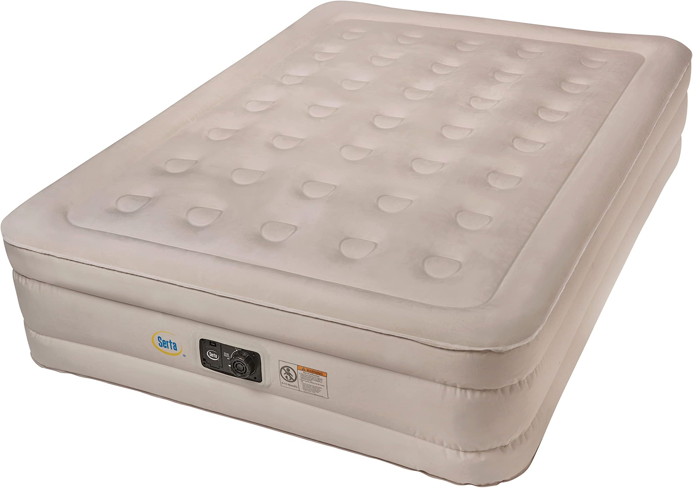 Serta Raised 18 Inch Queen Air Mattress with NeverFlat