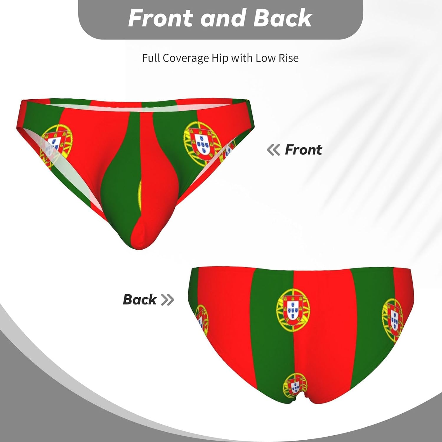 Portuguese Flag Print Mens Underwear Soft Mens Bikini Briefs With Pouch Tagless Briefs For Men Perfect For Daily Wear
