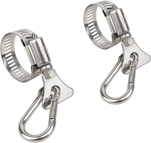 Vista 7 de Buraku Clips de bandera con mosquetón, clips para poste de bandera de acero inoxidable para barco, bicicleta, vehículo, camión, ATV, UTV, casa