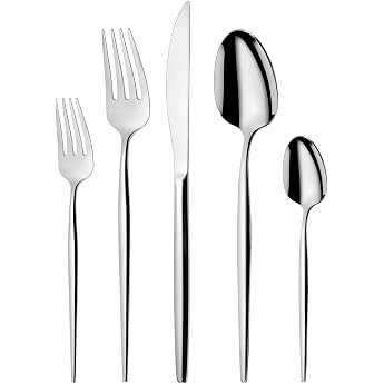 Cutlery Set for 12 People 60 Piece Stainless Steel Cutlery Set Cutlery Set with Knife Fork Spoon Stainless Steel Cutlery for Kitchen/Party/Restaurant Shiny Cutlery Set and Dishwasher Safe