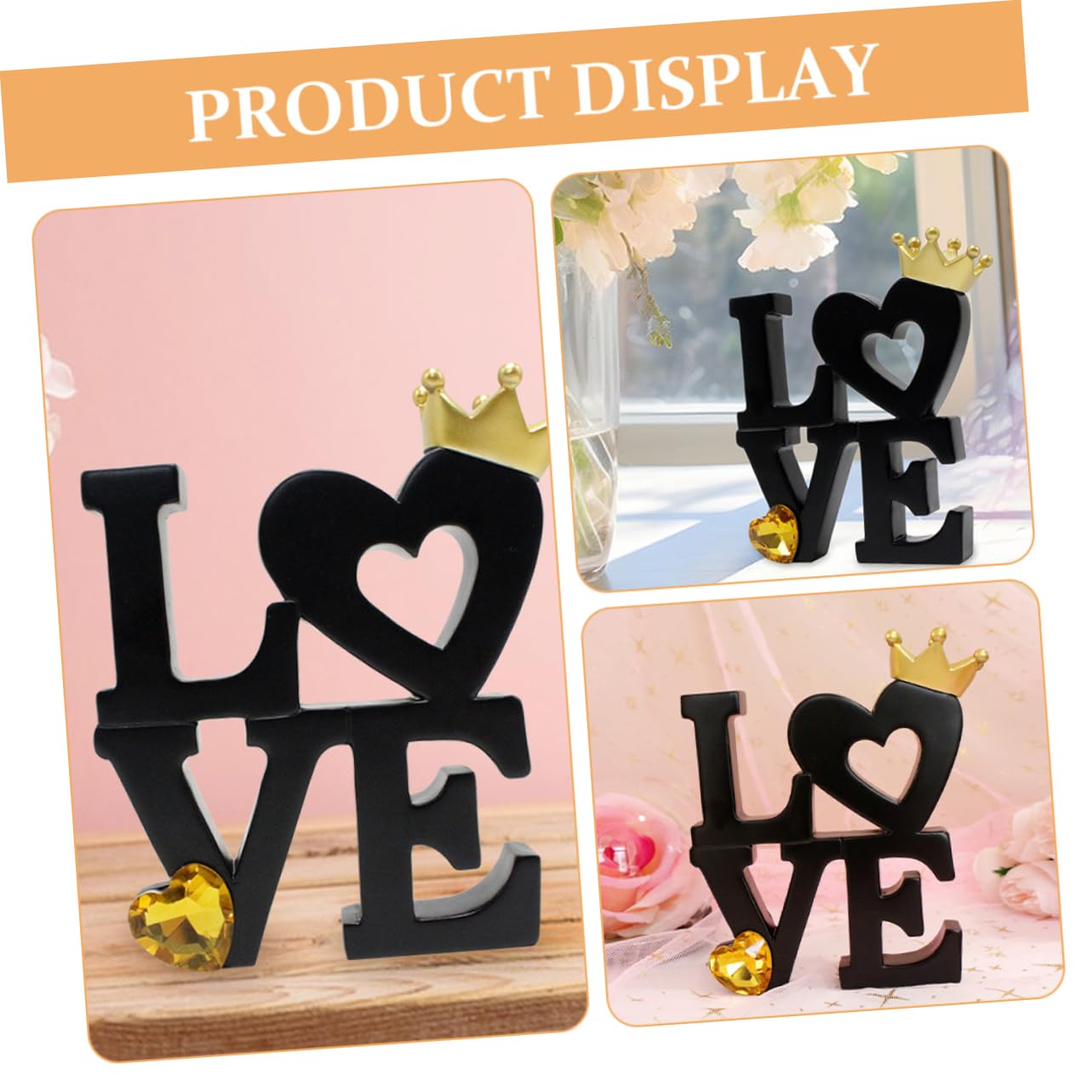 ABOOFAN Adorno de Madera Love con Corazón Colgante para Decoración de Mesas de Amor Centros de Mesa para Bodas y San Valentín Decoración para Hogar y