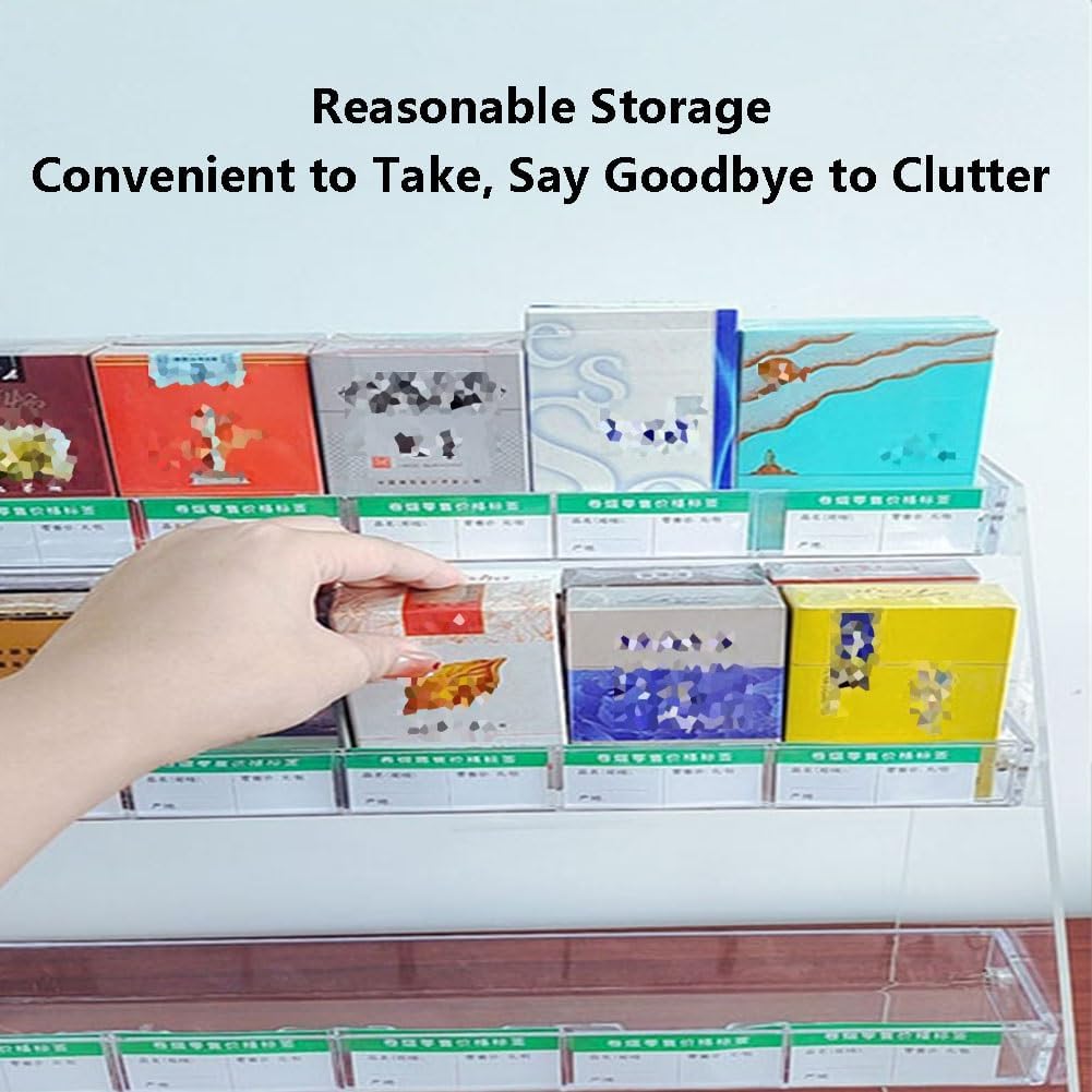 WIGING Cigarette Display Holder, Supermarkets Cigarette Display Rack, Acrylic Display Cabinet for Convenience, Stores Shops, Supermarkets Retails (Color : Clear, Size : 29.5x20.9x30.8cm)