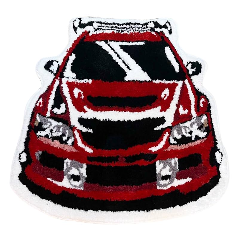 Tapete decorativo rojo con diseño de coche de carrera 75x70 cm miniatura 1
