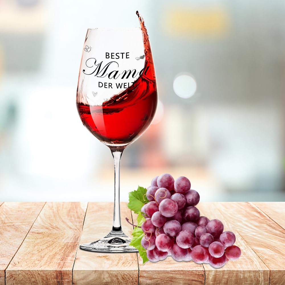 Calice Da Vino Promosso Alla Mamma, Set Di 2 Bicchieri Da Vino Rosso Regalo Perfetto Per San Valentino, Anniversario, Compleanno, 311,8 G - Foto 6
