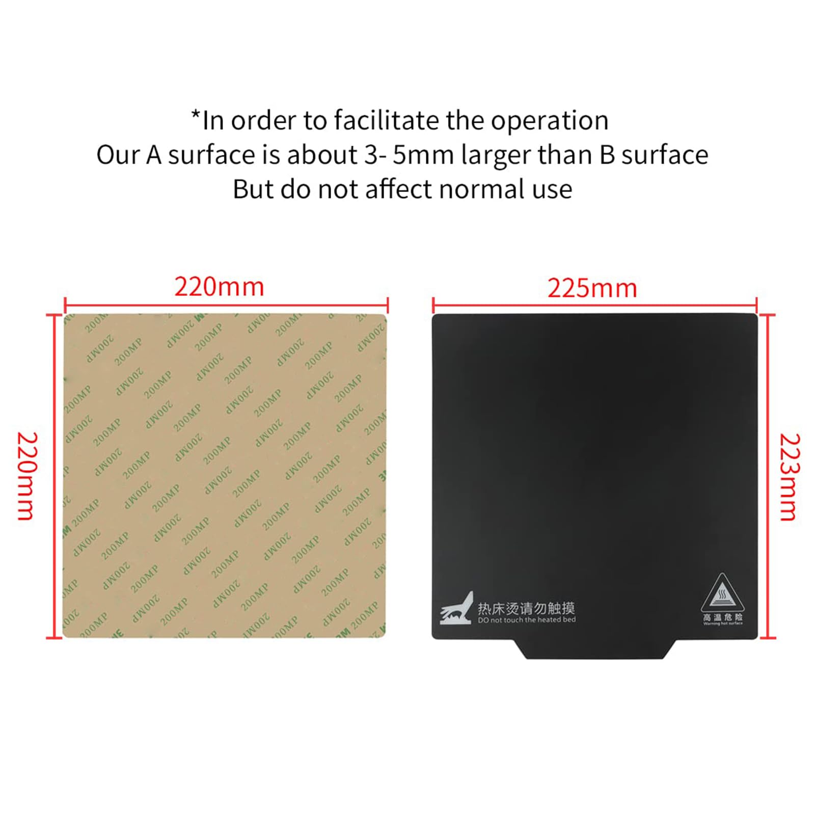 IdeaFormer Magnetyczne łóżko drukujące 220 x 220 mm, platformy do drukarki 3D, premium, elastyczna płyta magnetyczna do MK2, MK2A, Anet A8, Anet A6