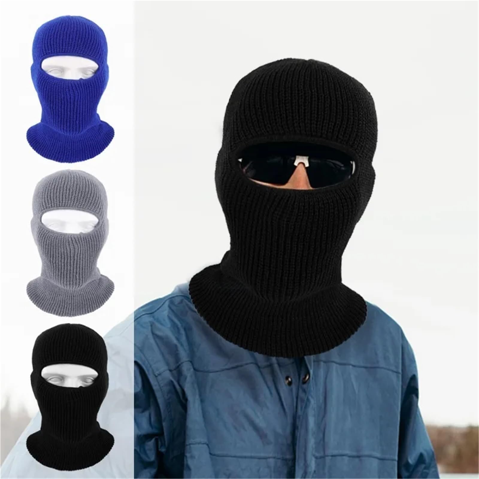Pasamontañas Gorros de Punto for Cara Completa, pasamontañas de Invierno for Exteriores, Gorro Deportivo for Ciclismo y esquí, máscaras de Felpa cálidas a Prueba de frío, 2 uds.