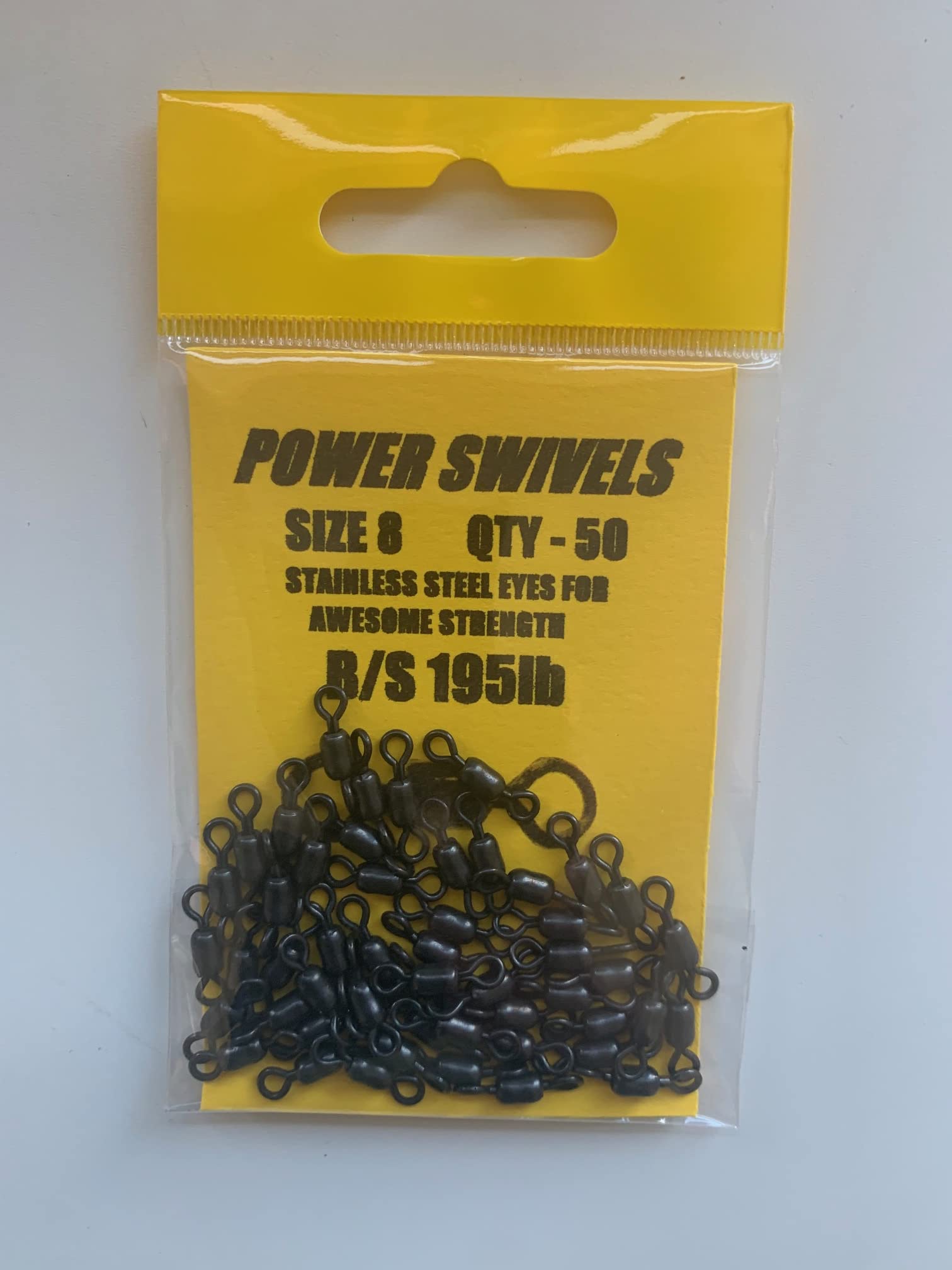 POWER SWIVELS - PACK OF x 50 various sizes * 5's - 14's / 45lb to 295lb (Size 8-195lb B.S)