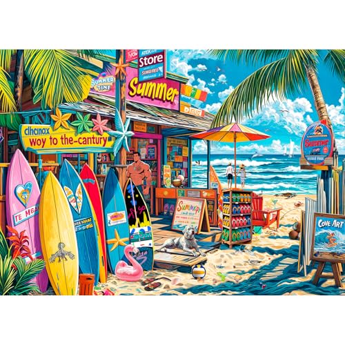 TangComplete - Puzzles 1000 Pieces for Adults jigsaw puzzles for adults 1000 Piece Puzzle Challenging Game for The Whole for Women, Gifts for Men, Theme: Coast Grocery