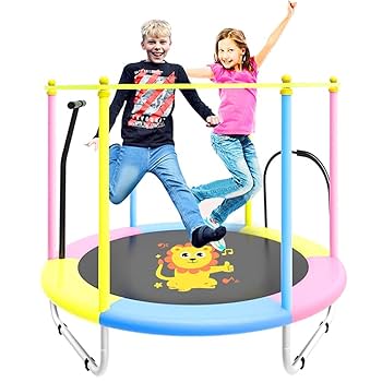 子供用トランポリン青色　家庭用 大型 140cm 飛び出し防止保護　補助手すり付 Amazon | ZOOBLY 子供用トランポリン 家庭用 高さ調整 吊り輪