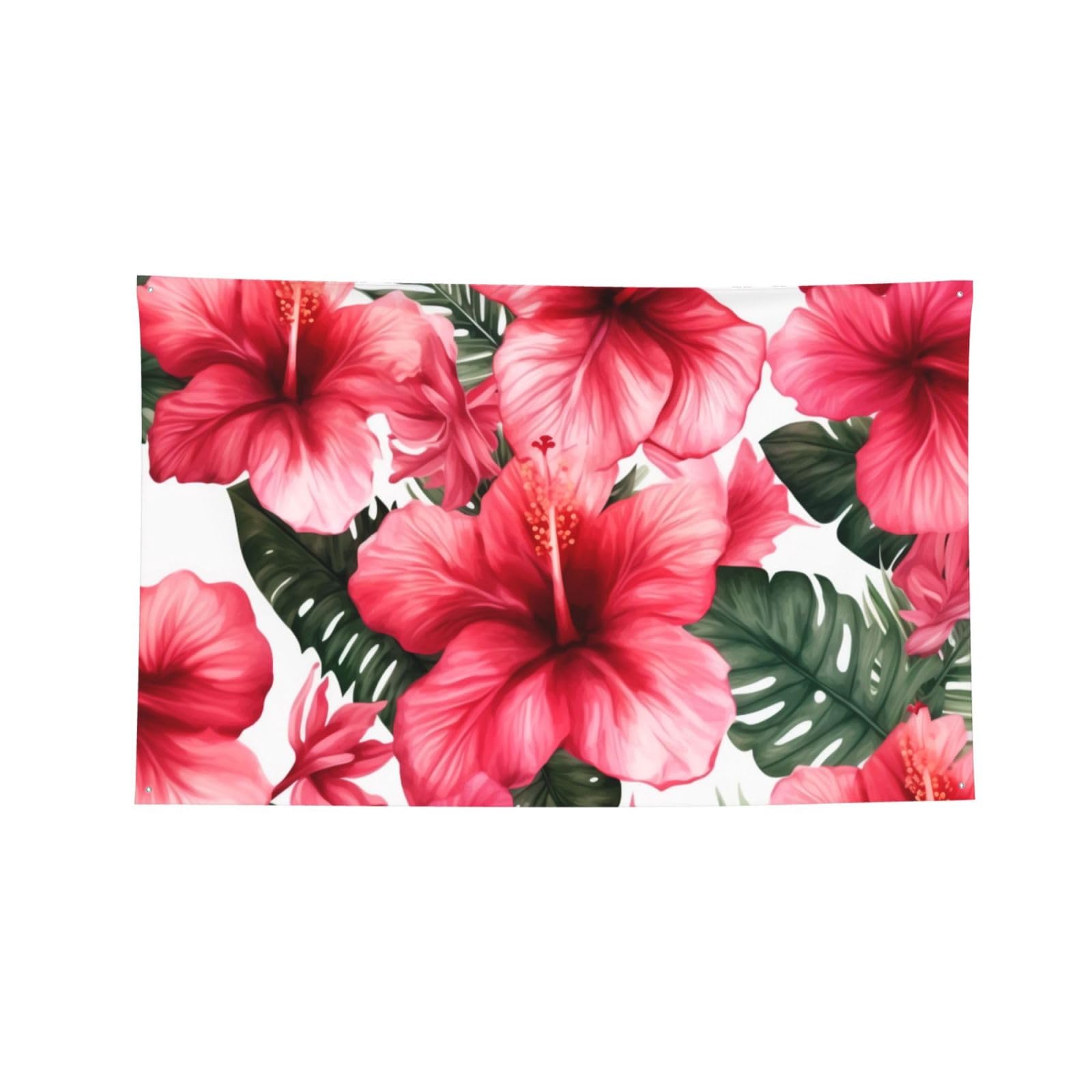 Bannière fleur d'hibiscus grand drapeau intérieur extérieur pour dortoir