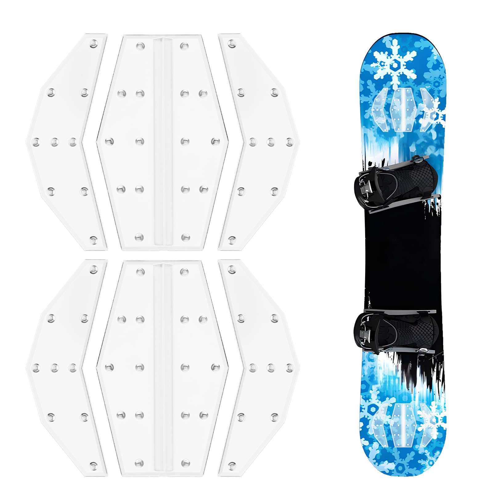 Snowboard Stomp Pad, Pro-Grade TPU 3D Anti-Slip Grip for Ultimate Control Cold-Resistant Adhesive Clear Design Keeps Board Graphics Visible Enhanced Traction for Confident Snowboarding