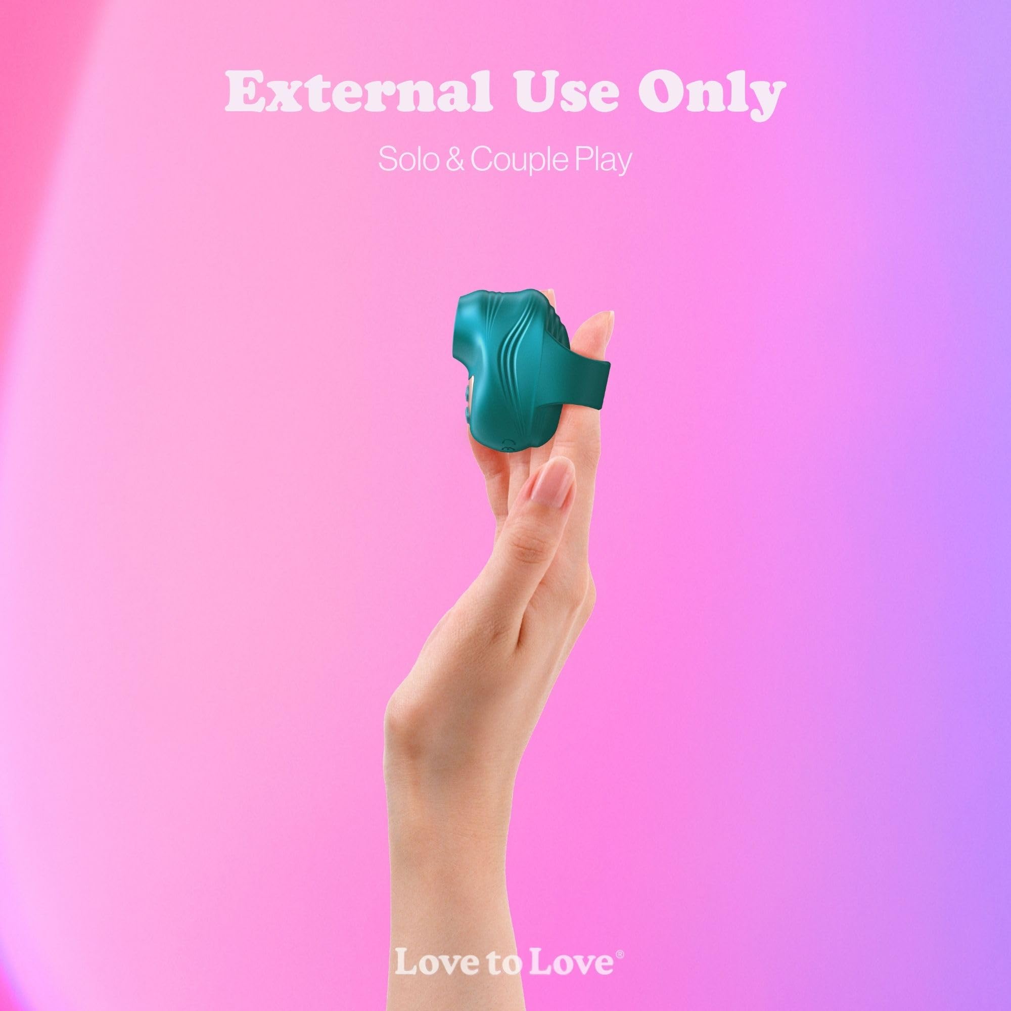 Love to Love Kisscool – Stimolatore Clitorideo Ricaricabile, Anello Vibrante per Donna, 10 Modalità, Impermeabile, Uso Solo & Duo