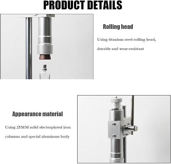 Manual Perfume Capping Machine, 13-20mm Stainless Professional Bottle Capper, Bottle Cap Crimping Machine Adjustable Height Capping Tools, for Perfume(18Mm)
