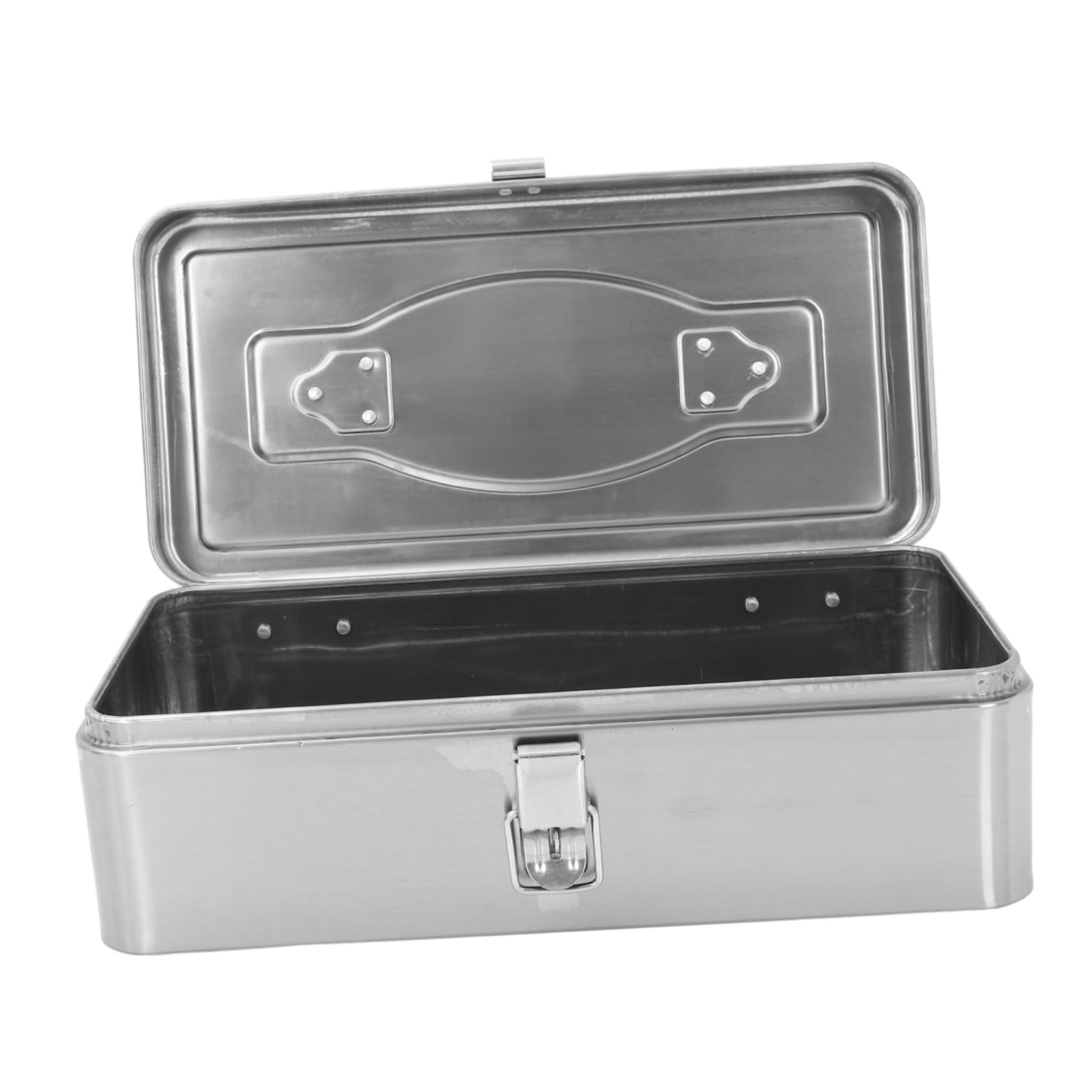 Cassetta Portautensili in Acciaio Inox Resistente Grande Capacità con Maniglia Ergonomica Organizer Multiuso per Garage Officina e Casa Contenitore Utensili Pesanti Portatile