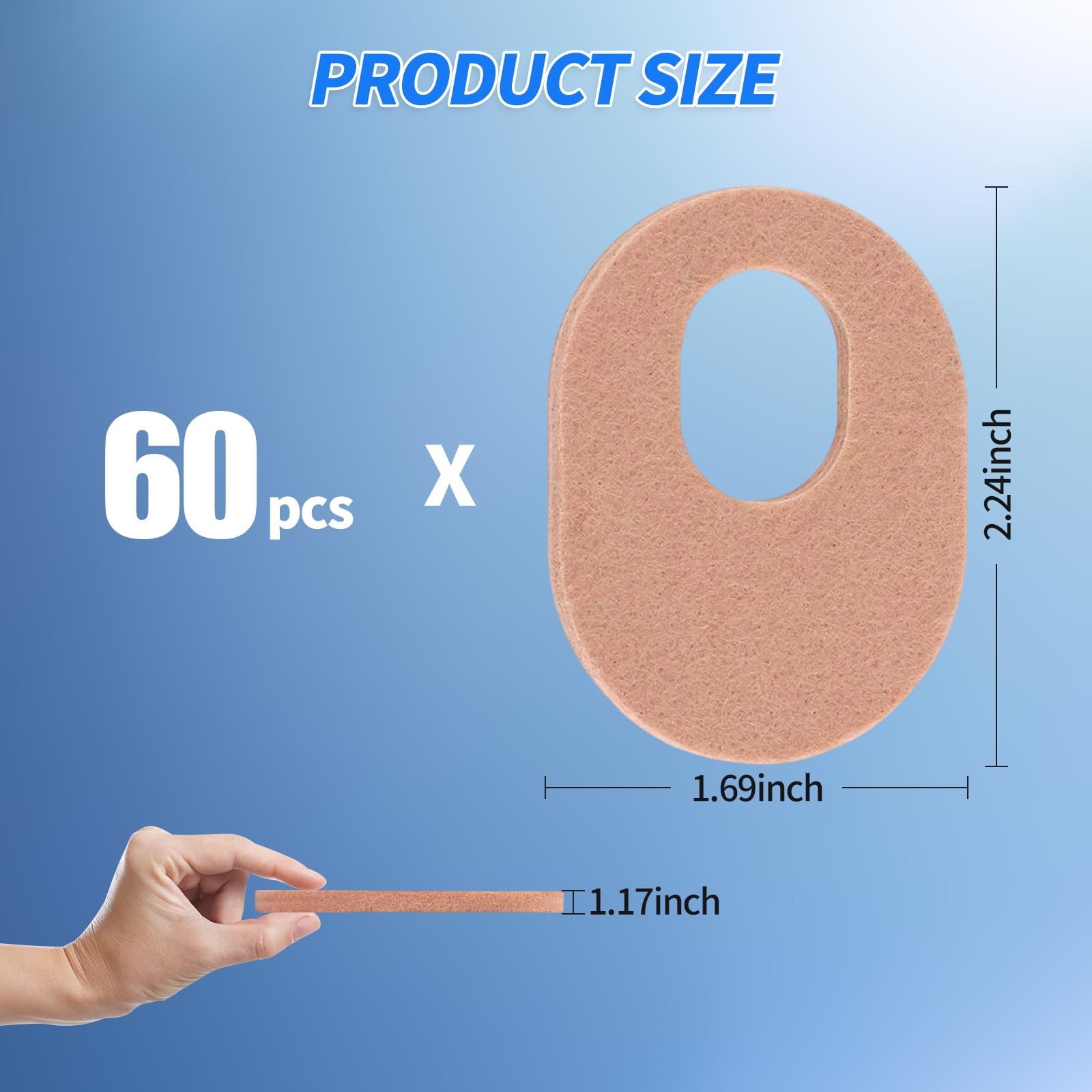 Cuscinetti per calli, Giallo, 2.25 x 1.7 Inch with 0.6-inch inner cutout